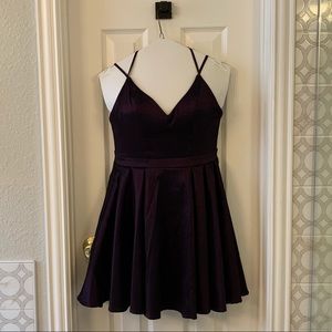Sequin Hearts dark purple dress.